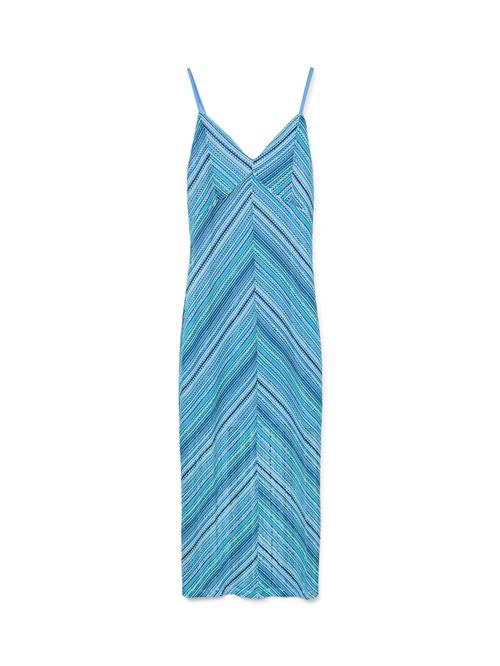 VERO MODA Strikkjole 'VMDEMI'  marin / turkis / himmelblå / hvid