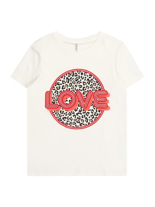 Se ONLY GIRLS Bluser & t-shirts 'KOGLANY-NINA'  blodrød / lys rød / sort / uldhvid ved About You