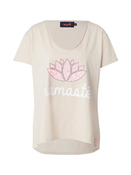 miss goodlife Shirts 'Namasté Snake'  sand / lyserød / sort / hvid