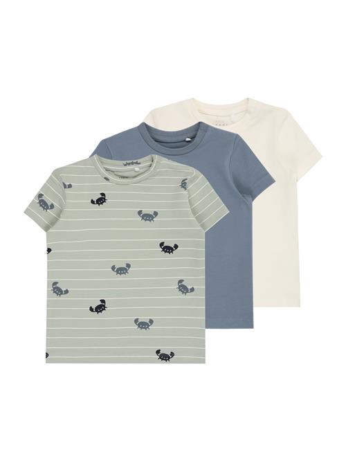 NAME IT Shirts 'NBMVACION'  dueblå / pastelgrøn / sort / hvid