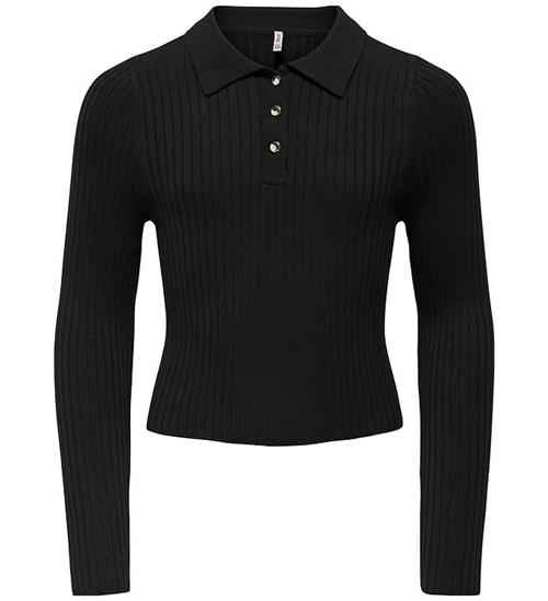 Kids Only Polo - Rib - Strik - KogMila - Black/Gold Button