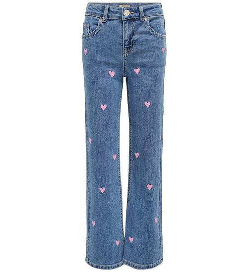 Kids Only Jeans - KogJuicy - Light Blue Denim/Pink Heart Embroii