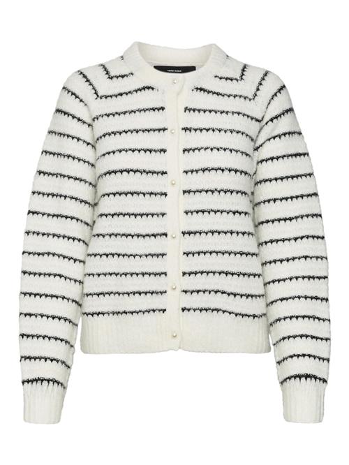 Se VERO MODA Cardigan 'KIWEE'  grå / hvid ved About You