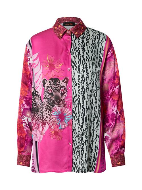 miss goodlife Bluse  fuchsia / rosé / sort / hvid