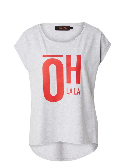 miss goodlife Shirts 'Oh Lala'  grå-meleret / rød
