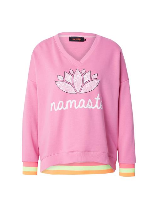 miss goodlife Sweatshirt 'Namasté'  neongul / neonorange / lyserød / hvid