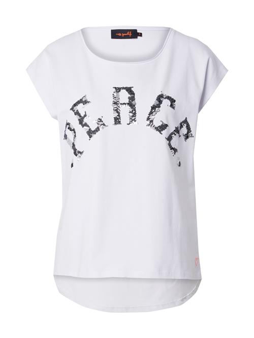 miss goodlife Shirts 'Peace'  sort / sølv / hvid