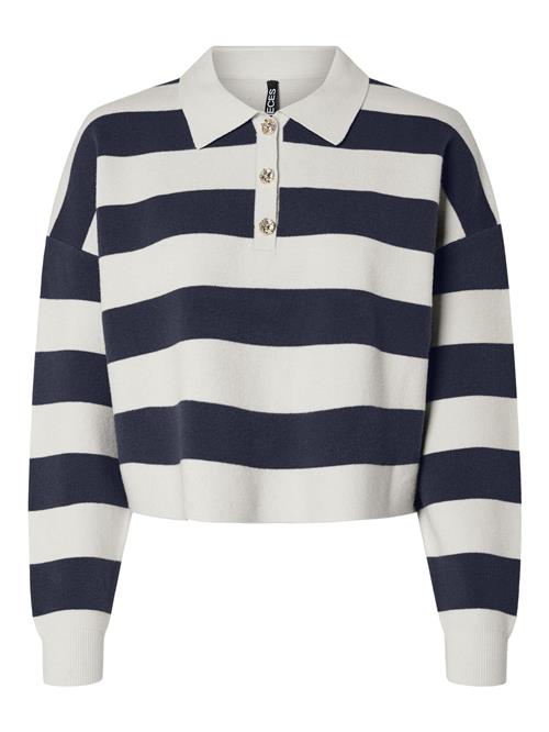 PIECES Pullover  blå / hvid