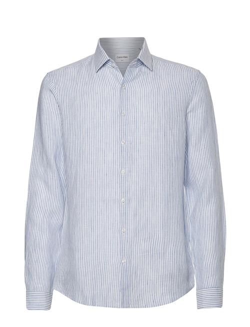 Linen Stripe Slim Shirt Calvin Klein Blue