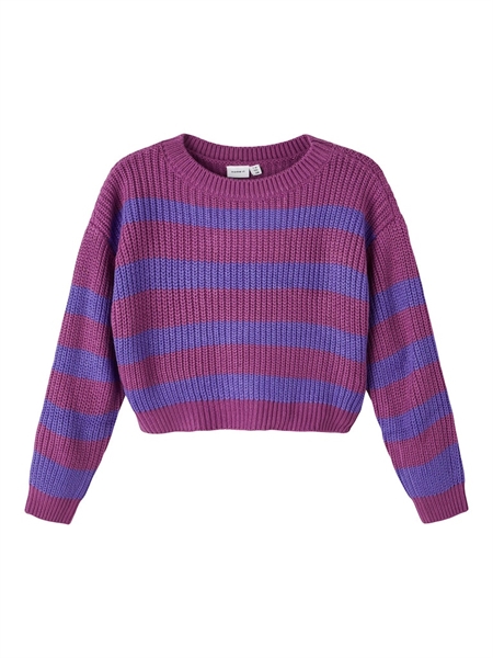 Se NAME IT Stribet Striktrøje Riony Hyacinth Violet hos SmartKidz