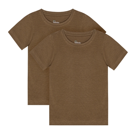 Se BIRKHOLM 2-Pak T-shirts Teak Brun hos SmartKidz