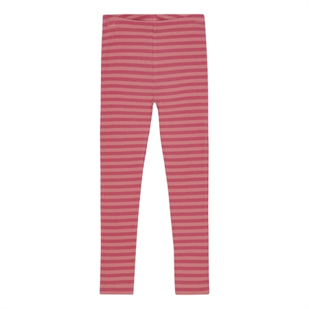 Se BIRKHOLM Stribede Rib Leggings Hindbær Rosa & Falmet Rosa hos SmartKidz