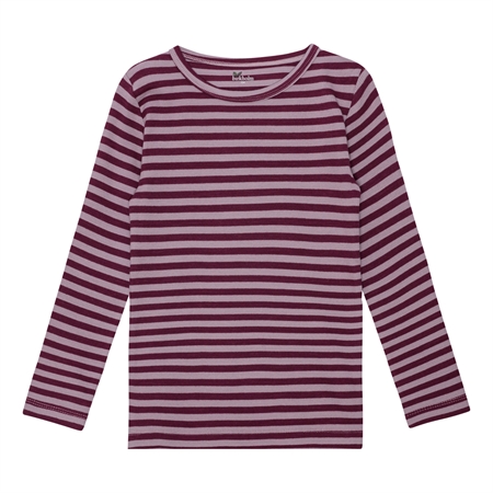 Se BIRKHOLM Stribet Rib Bluse Due Lilla & Blomme Lilla hos SmartKidz