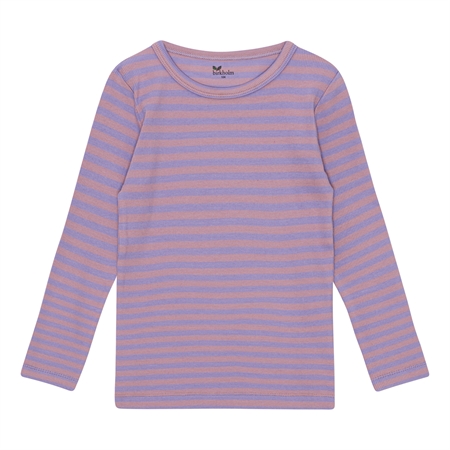 Se BIRKHOLM Stribet Rib Bluse Pastel Lilla & Skygge Rosa hos SmartKidz