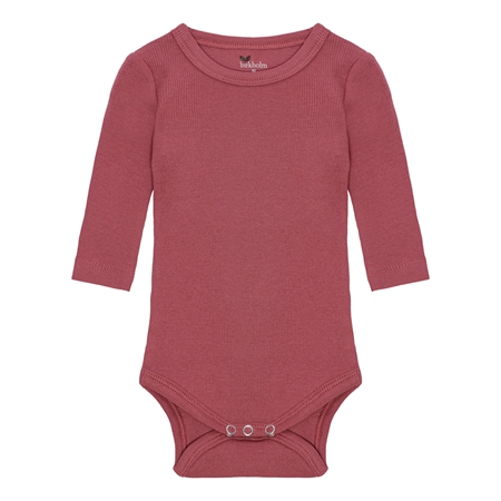 Se BIRKHOLM Langærmet Rib Body Rabarber Rosa hos SmartKidz