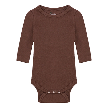 Se BIRKHOLM Langærmet Rib Body Kastanje Brun hos SmartKidz