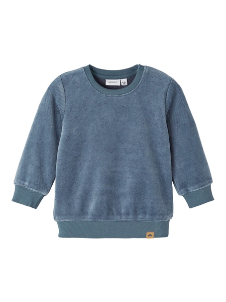 Se NAME IT Velour Bluse Runo China Blue hos SmartKidz