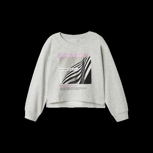 NAME IT Kort Sweatshirt Kaliss Light Grey Melange