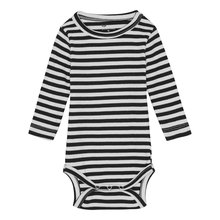Se BIRKHOLM Stribet Rib Body Midnat Sort & Perfekt Hvid hos SmartKidz