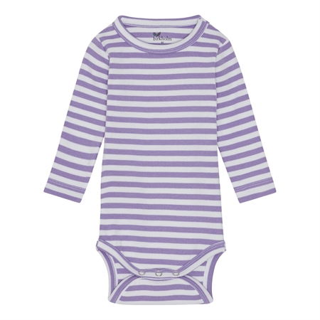 Se BIRKHOLM Stribet Rib Body Perfekt Hvid & Pastel Lilla hos SmartKidz