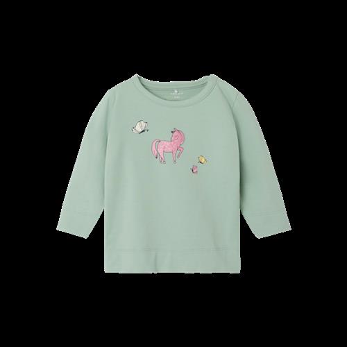 NAME IT Langærmet Bluse Jennia Silt Green