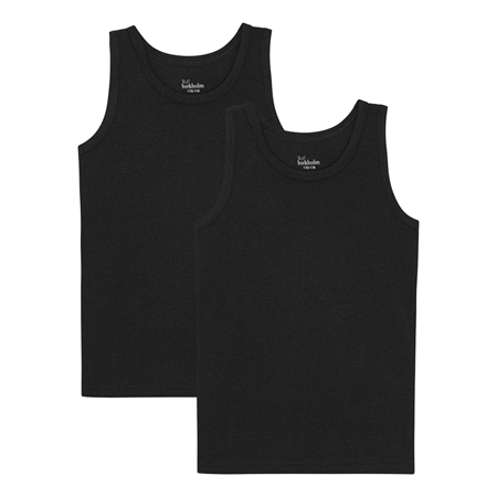 Se BIRKHOLM 2-Pak Tanktops Midnat Sort hos SmartKidz