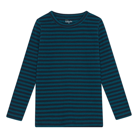 Se BIRKHOLM Stribet Rib Bluse Poseidon Blå & Navy Blå hos SmartKidz