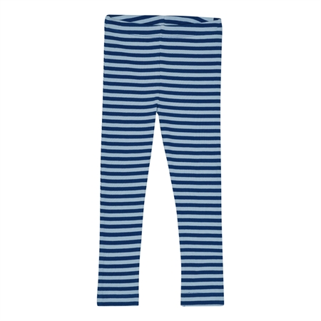 Se BIRKHOLM Stribede Rib Leggings Kobolt Blå & Baby Blå hos SmartKidz