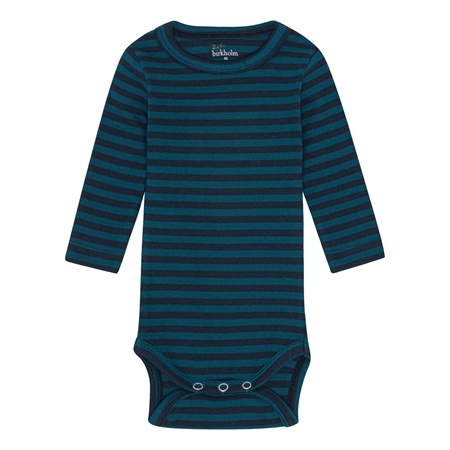 Se BIRKHOLM Stribet Rib Body Poseidon Blå & Navy Blå hos SmartKidz