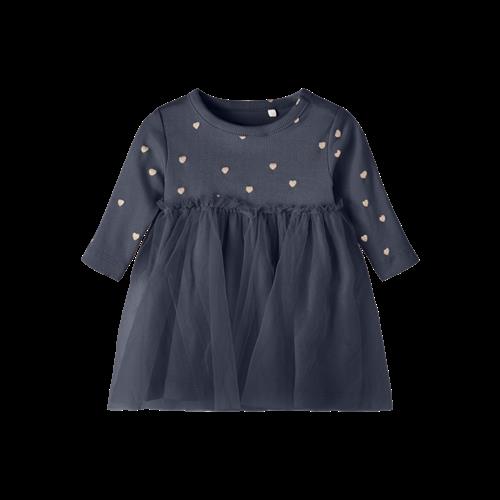 NAME IT Nadja Langærmet Tyl Kjole Dark Sapphire
