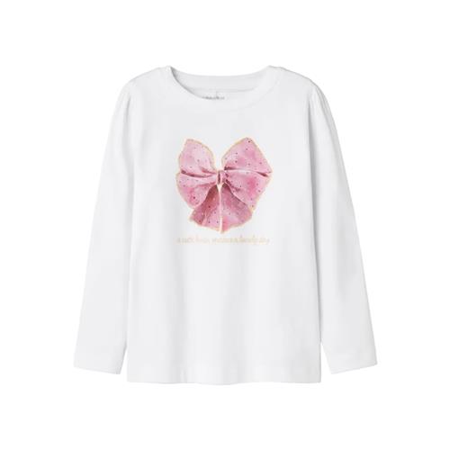 Se NAME IT Sløjfe Bluse Rosalind Bright White hos SmartKidz