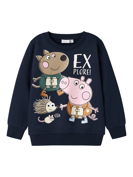 Se NAME IT Gurli Gris Sweatshirt Osgar Dark Sapphire hos SmartKidz