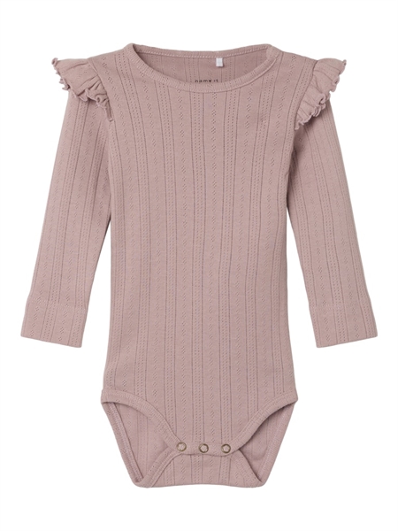 NAME IT Langærmet Body Omina Deauville Mauve