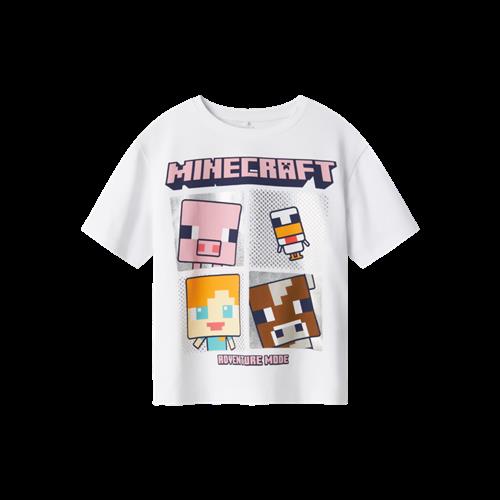 NAME IT Minecraft T-shirt Oxaja Bright White