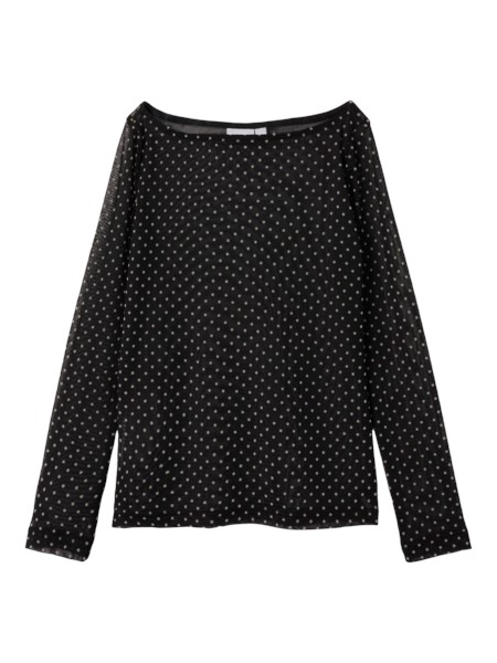 Se NAME IT Mesh Langærmet Bluse Silje Black Dot hos SmartKidz