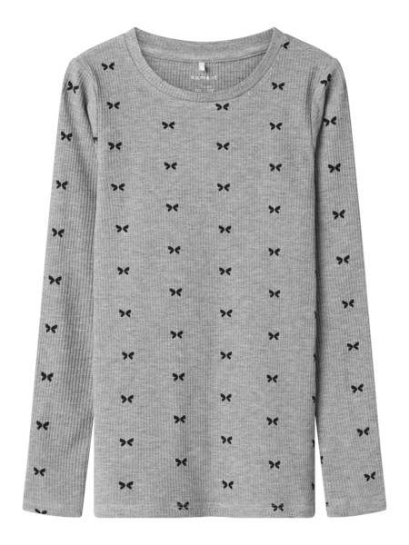 NAME IT Rib Bluse Dans Grey Melange