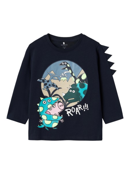 Se NAME IT Gustav Gris Bluse Fry Navy Blazer hos SmartKidz