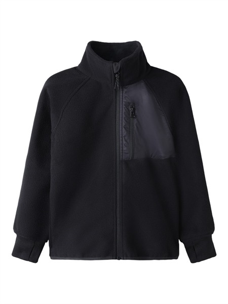 Se NAME IT Vindtæt Fleece Jakke Move03 Black hos SmartKidz