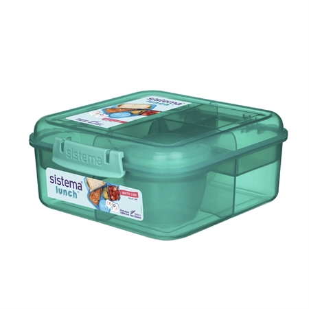 Se SISTEMA Madkasse Bento Cube 1,25L Teal hos SmartKidz
