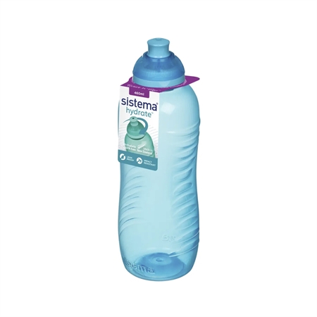 Se SISTEMA Drikkedunk Twist n' Sip 460ml Blue hos SmartKidz