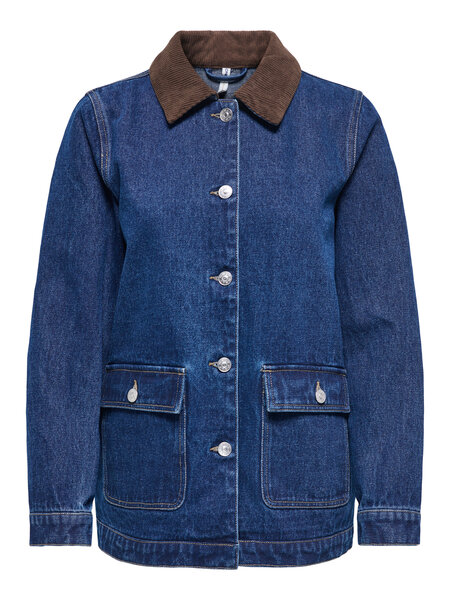 Se ONLY Denim Jakke Med Fløjlskrave Frankie Dark Blue hos SmartKidz