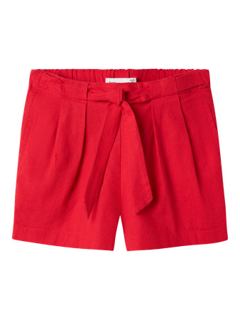 NAME IT Hør Shorts Falinnen Chinese Red