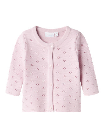 Se NAME IT Strik Cardigan Fie Light Lilac hos SmartKidz