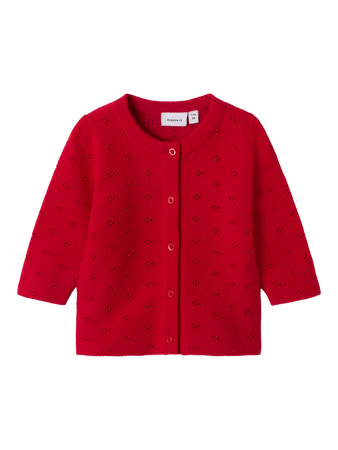 Se NAME IT Strik Cardigan Fie Lipstick Red hos SmartKidz