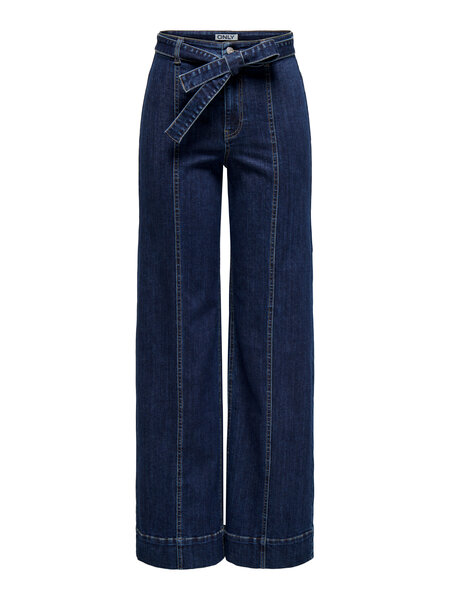 Only Blush High Waist Belt Jeans Madison Dark Blue