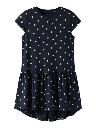 Se NAME IT Kjole Vigga Dark Sapphire Dot hos SmartKidz