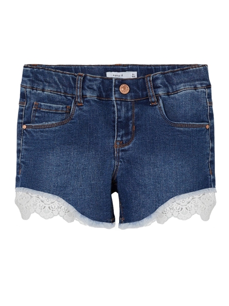 Se NAME IT Blonde Denim Shorts Salli Dark Blue Denim hos SmartKidz