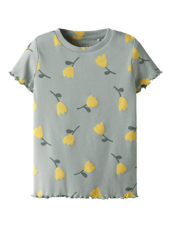NAME IT T-shirt Vemma Aqua Gray Lemon