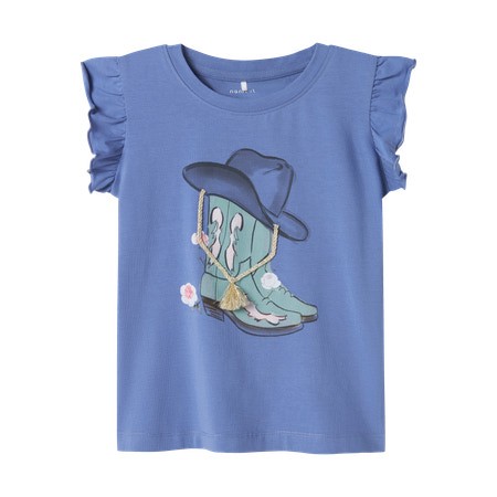 Se NAME IT T-shirt Hadia Bleached Denim hos SmartKidz
