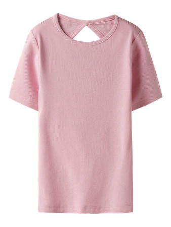 Se NAME IT Rib T-shirt Jalgos Cameo Pink hos SmartKidz